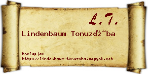 Lindenbaum Tonuzóba névjegykártya